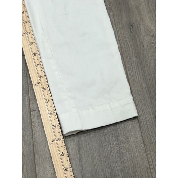 ATM Women's Mid Rise Slim Cropped Twill Ankle Pants AW9344-RAZ in Chalk Size 2 - Picture 10 of 11